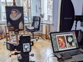 Behind the scenes. Joe Clark photographs a work of art.